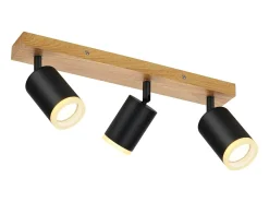 NETTLIFE Foco de techo Focos de techo s GU10 Foco de pared de madera giratorio 350° Negro Clearance