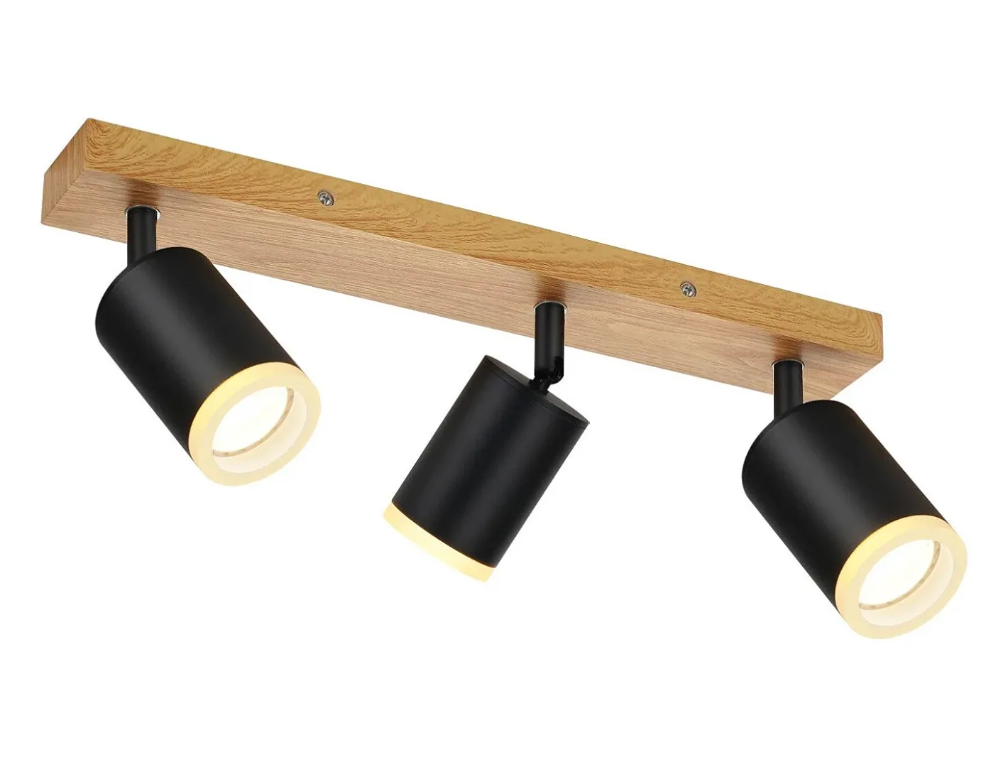 NETTLIFE Foco de techo Focos de techo s GU10 Foco de pared de madera giratorio 350° Negro Clearance