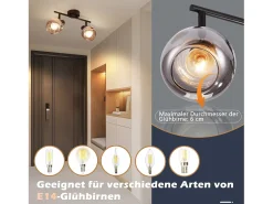 Clearance NETTLIFE Foco de techo, focos de techo negros GU10 - 2 giratorios a 355° moderno. Gris