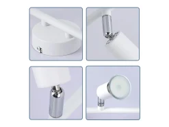 NETTLIFE Foco de techo LED de 3 bombillas - Foco de techo interior GU10 cálido moderno Blanco Outlet