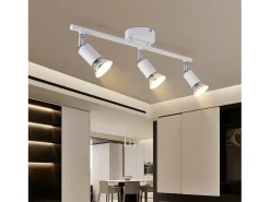 NETTLIFE Foco de techo LED de 3 bombillas - Foco de techo interior GU10 cálido moderno Blanco Outlet