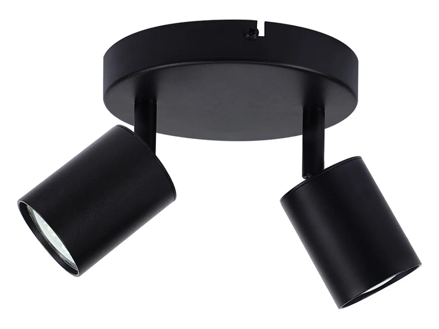 Sale NETTLIFE Foco de techo LED con 2 lámparas, , GU10, orientables 330° redondos y modernos. Negro
