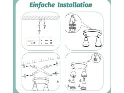 NETTLIFE Plafón-Foco de techo LED de 2 bombillas , foco de techo para salón, foco orientable GU10, lámpara moderna de foco. Blanco