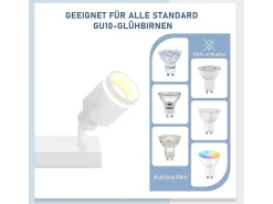 Clearance NETTLIFE Foco de techo moderno, 2 bombillas orientables, foco GU10 de metal. Blanco