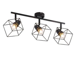 NETTLIFE Foco de techo E14 giratorio 350°, lámpara de techo vintage de metal, ajustable para sala de estar, sin bombilla Negro Outlet