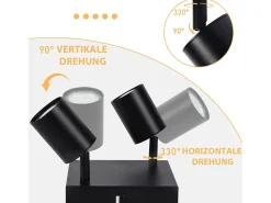 NETTLIFE Foco de techo para sala de estar, 2 bombillas, GU10, color , giratorio, moderno, para dormitorio, cocina Negro Outlet