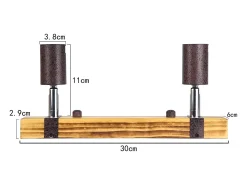 NETTLIFE Plafón-Foco de techo retro 2 lámparas regulables con viga de madera, LED orientable, intercambiable Amarillo