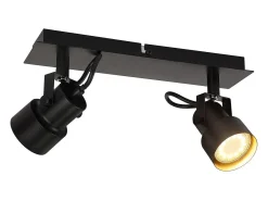 Hot NETTLIFE Foco de techo vintage GU10 Lámpara de cocina para 2 llamas ajustables Vintage 350° Negro