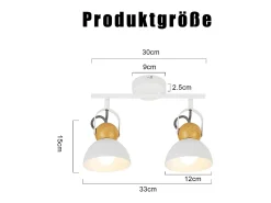 NETTLIFE Foco de techo vintage negro E27 lámpara de pasillo ajustable 350° retro industrial metal ajustable Blanco Discount