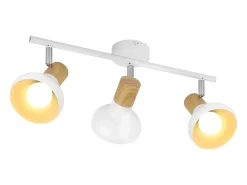 NETTLIFE Foco de techo vintage E14 Lámpara de interior industrial ajustable Pantalla de hierro sin bombilla Blanco Outlet