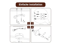 NETTLIFE Foco de techo vintage E14 Lámpara de interior industrial ajustable Pantalla de hierro sin bombilla Blanco Outlet