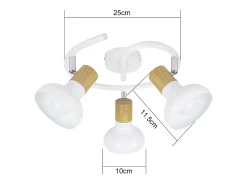 NETTLIFE Foco de techo vintage E14 interior orientable 350° sin bombilla industrial 3 lámparas redondo Blanco Best