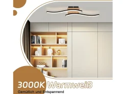 NETTLIFE foco LED de techo de 12W, madera, 3000K, luz blanca cálida, diseño moderno, metal . Negro Sale