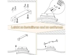 NETTLIFE foco LED de techo de 12W, madera, 3000K, luz blanca cálida, diseño moderno, metal . Negro Sale
