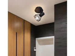 NETTLIFE Focos de pared s Focos de pared retro - Lámpara de pared E14 Lámpara de pared vintage ajustable 1 llama 350°40W Negro Clearance