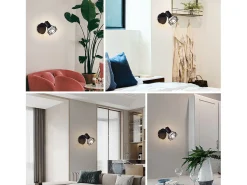 NETTLIFE Focos de pared s Focos de pared retro - Lámpara de pared E14 Lámpara de pared vintage ajustable 1 llama 350°40W Negro Clearance