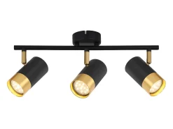 NETTLIFE GU10 Foco de techo para pasillo, color y dorado, estilo vintage, giratorio 350°, para salón, dormitorio, cocina Negro Outlet