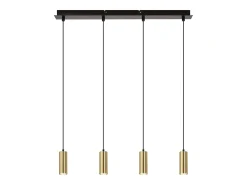 NETTLIFE Lámpara Suspendida-Gu10 Lámpara Colgante Oro Diam.170cm Metal 4 Bombillas - Lámpara de Mesa Industrial Moderna para Salón Cafetería Dormitorio Negro