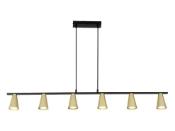 NETTLIFE Lámpara Suspendida-Lámpara colgante para mesa de comedor, con conexión GU10: lámpara de comedor de 6 bombillas, de metal negro , moderno y industrial. Dorado