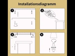 NETTLIFE Lámpara Suspendida-Lámpara colgante para mesa de comedor, con conexión GU10: lámpara de comedor de 6 bombillas, de metal negro , moderno y industrial. Dorado