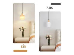 New NETTLIFE Lámpara colgante de madera blanca diámetro 173 cm E14 1 llama lámpara rústica vintage para habitación lámpara de tela para salón Blanco