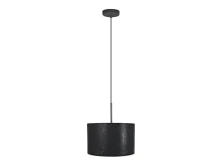 NETTLIFE Lámpara Suspendida-Lámpara Colgante Tela Negra Dorada Diam.38CM E27 Pantalla Moderna de Tela de Cielo Estrellado Vintage para Sala de Estar Dormitorio Negro
