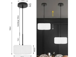 Sale NETTLIFE Lámpara colgante vintage para mesa de comedor, lámpara colgante para salón, comedor, 1 llama blanca Blanco