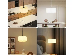 Sale NETTLIFE Lámpara colgante vintage para mesa de comedor, lámpara colgante para salón, comedor, 1 llama blanca Blanco