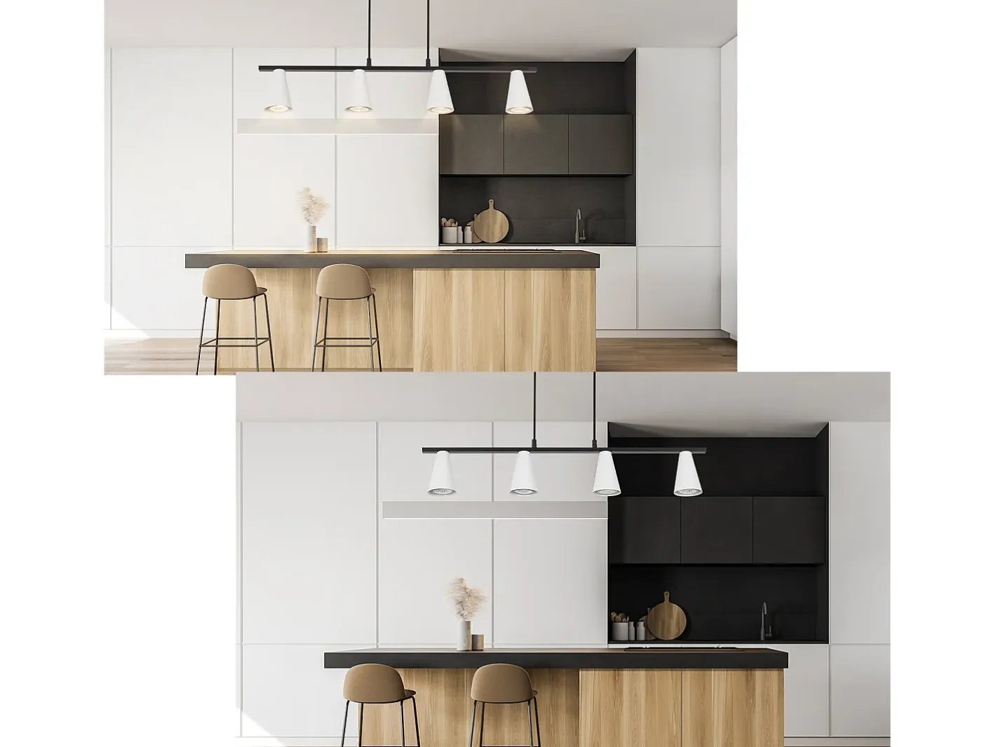 NETTLIFE Lámpara colgante para mesa de comedor, lámpara para mesa de comedor, 4 bombillas metálicas blancas GU10, negro industrial sin bombilla. Blanco Sale