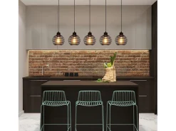 NETTLIFE Lámpara Suspendida-Lámpara Colgante E27 Diam.15cm Diseño Vintage de Resorte de Metal con Enchufe e Interruptor Retro para Salón Cocina Máx.40W Negro
