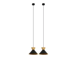 NETTLIFE Lámpara Suspendida-Lámpara colgante vintage para comedor, 2 lámparas colgantes negras, lámpara colgante industrial E27, metal retro Negro