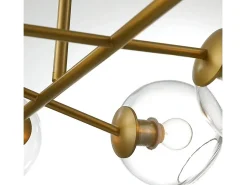 Sale NETTLIFE Lámpara colgante de cristal LED Diam.105 cm E27 con 8 bombillas de bola Lámpara LED para sala de estar, dormitorio, iluminación interior Dorado