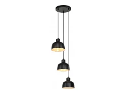 NETTLIFE Lámpara Colgante Metal Diam.17,8 cm E27 Vintage Industrial Retro Lámpara de 3 Bombillas para Dormitorio Salón Hotel Negro Sale