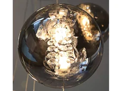 NETTLIFE Lámpara Suspendida-Lámpara colgante cristal ámbar, 28cm, G9, Ajustable en altura, 3 luces ámbar, Cocina, Salón, Dormitorio Marru00f3n