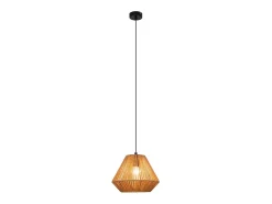 NETTLIFE Lámpara colgante de mesa de comedor vintage 1 bombilla diseño de cuerda de cáñamo linterna E27 lámpara de comedor Negro Hot