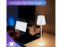 Hot NETTLIFE Lámpara de cabecera con batería inalámbrica - LED RGB 2600 mhA Lámpara de mesa para exteriores Lámpara de batería USB TIPO C Blanca Blanco