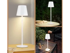 NETTLIFE lámpara de mesa de noche inalámbrica, LED, 2600 mAh, lámpara de mesa cargable externamente, activada por tacto, blanca, con puerto USB. Blanco Clearance