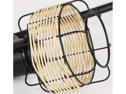 Sale NETTLIFE lámpara de mesa, lámpara de cabecera vintage, lámpara retro para salón, , en rattan y metal, E27. Negro