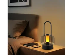 NETTLIFE Lámpara de mesa LED portátil , lámpara de noche inalámbrica, regulable (1800 K-6500 K), con memoria, recargable por USB-C,color Negro Sale