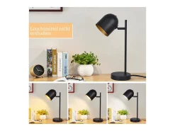 NETTLIFE Lámpara de mesa Lámpara de noche Retro Dorado Metal E14 Sin bombilla Negro Clearance