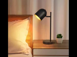 NETTLIFE Lámpara de mesa Lámpara de noche Retro Dorado Metal E14 Sin bombilla Negro Clearance