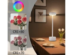 NETTLIFE Lámpara De Mesa-Lámpara de mesa LED inalámbrica , regulable, con batería recargable USB-C, táctil, blanca, para dormitorio Blanco