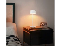 NETTLIFE Lámpara de mesa LED inalámbrica: lámpara de mesa regulable táctil con 3 temperaturas de color USB Blanco Discount