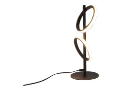 NETTLIFE Lámpara de Mesa Moderna LED Negra, Anillos Desmontables, 13W, 3000K, Blanco Cálido, Asistente Desmontable Negro Online
