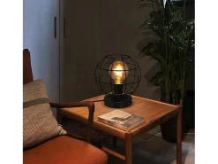 NETTLIFE Lámpara de mesa vintage negra - Lámpara de noche retro Lámpara E27 con casquillo metálico decoración industrial - Máx. 40W - Sin bombillas Negro Discount