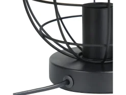 NETTLIFE Lámpara de mesa vintage negra - Lámpara de noche retro Lámpara E27 con casquillo metálico decoración industrial - Máx. 40W - Sin bombillas Negro Discount