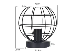 NETTLIFE Lámpara de mesa vintage negra - Lámpara de noche retro Lámpara E27 con casquillo metálico decoración industrial - Máx. 40W - Sin bombillas Negro Discount