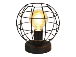 NETTLIFE Lámpara de mesa vintage negra - Lámpara de noche retro Lámpara E27 con casquillo metálico decoración industrial - Máx. 40W - Sin bombillas Negro Discount