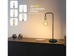 Discount NETTLIFE Lámpara de Mesa Vintage Lámpara de Noche para - Lámpara de Mesa Industrial E27 de Oro Luz Nocturna para niños en el Dormitorio Negro