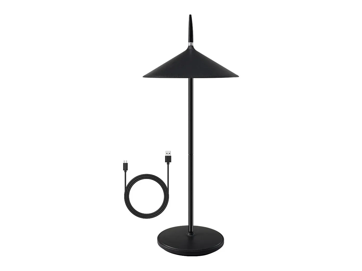 Discount NETTLIFE Lámpara de noche inalámbrica táctil LED lámpara de mesa negra regulable 1800mhA recargable con USB, LED integrado permanentemente, IP44 Negro